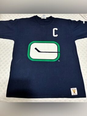 Puma Navy Vintage Canuck Naslund T-Shirt with Black & White Logo Tag